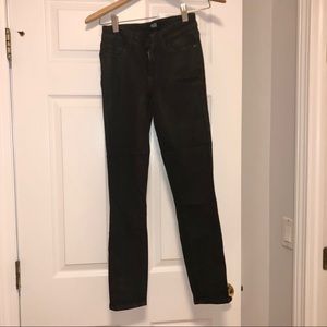 Paige Denim Lightly Coated Black Ankle Skinny Jean